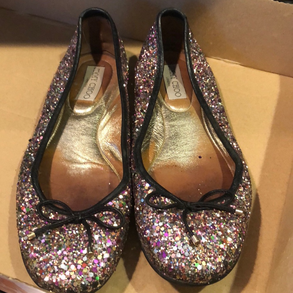 Glitter party jimmy choo flats